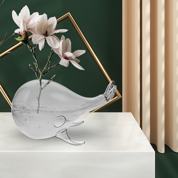 PBPBOX Transparent Glass Flower Vase for Flower Arrangements Decorative Holder 1pc