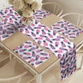 thumbnail image 2 of Ambesonne Pineapples Table Runner & Placemats, Starry Ananas Images, Placemat 4 pcs + Runner 14"x72", Violet Dark Magenta, 2 of 2