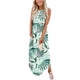 thumbnail image 3 of Gibobby Vestido Casual para Mujer Mujeres Casual Floral Suelto Sundress Vestidos largos Entrecruzados Sin mangas Dividir Maxi Vestido de verano Vesti(Blanco,XL), 3 of 5