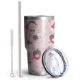 thumbnail image 2 of 30oz Red Strawberry Plants Fruit Rabbit Pink Pattern Tumblers Stainless Steel Tumbler with Lid and Straw,Vacuum Insulated Double Wall Travel Tumbler Cups Mug with Cleaning Brush for Coffee,Tea, 2 of 7