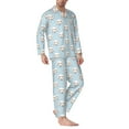 thumbnail image 2 of Salouo Dog Print Button-Front Long Sleeve Pajama Set for Men, Soft 2Pjs Men's Long Sleeve Sleepwear-XX-Large, 2 of 7