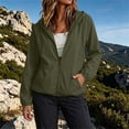 thumbnail image 5 of QIYAGBSA Water Resistant Windbreaker Jackets for Women Hooded Lightweight Full Zip Raglan Sleeve Elastic Cuff Side Pockets Solid Fall Outdoor Casual Wear, 5 of 9