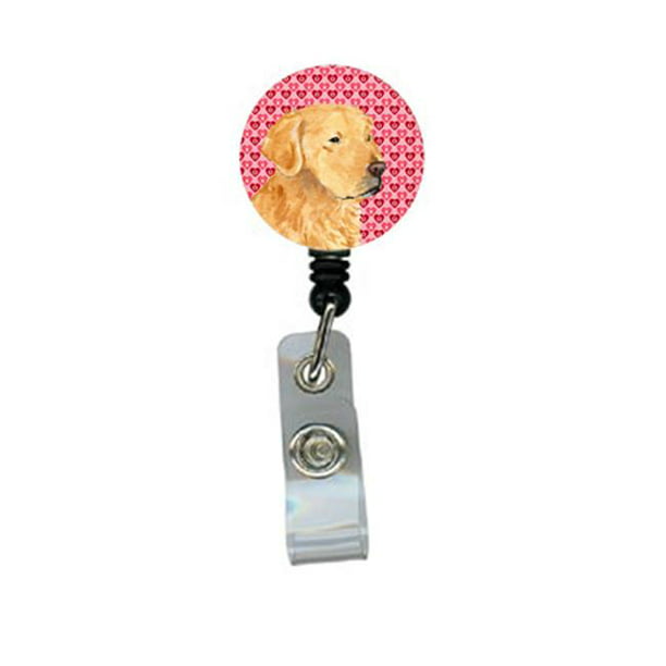 Golden Retriever Retractable Badge Reel Or Id Holder With Clip