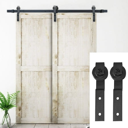 6 6 Ft Bypass Sliding Barn Door Hardware Double Wood Doors One