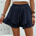 thumbnail image 6 of cfhntfmh Women Flowy Shorts Ruffle Shorts Skirts Boho Summer Tennis Casual Mini Skirts Baggy Wide Leg Shorts, 6 of 7
