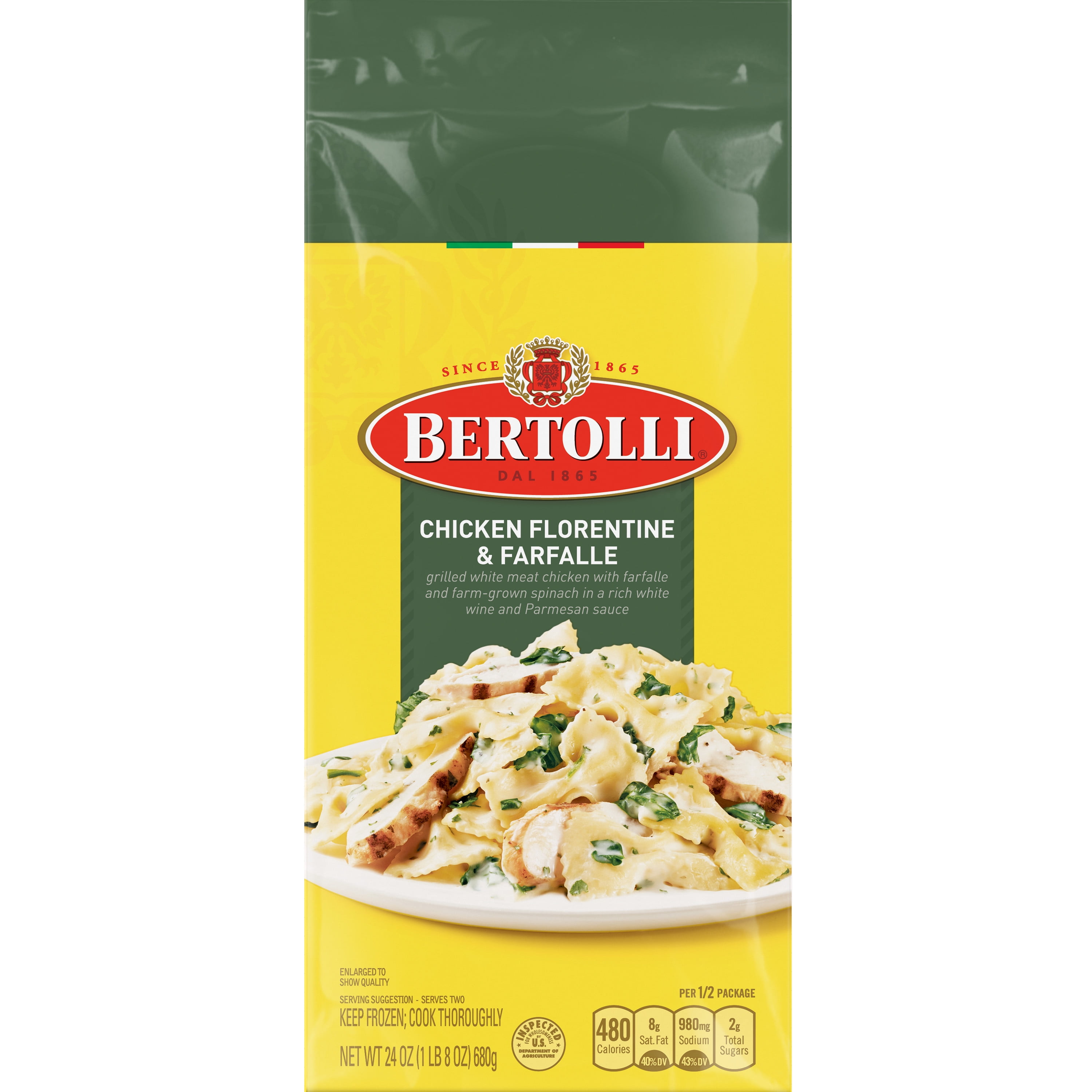 Bertolli Frozen Skillet Meals for Two Chicken Florentine & Farfalle 24