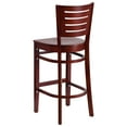 thumbnail image 4 of BizChair 2 Pk. Slat Back Mahogany Wood Restaurant Barstool, 4 of 7