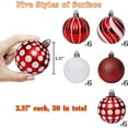 thumbnail image 3 of Lessmo 30 Pcs Boules de Noël Rouges pour Arbre de Noël, 6cm/2.37 Pouces Incassables Peinture & Décorations Suspendues en Plastique Scintillant, 3 of 3