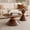 Walnut, variant on 2-Piece Round Nesting Coffee Table Set, Walnut Wood Grain Tabletop with Metal Base, Mid-Century Modern Accent Tables for Living Room Bedroom, Nut Brown