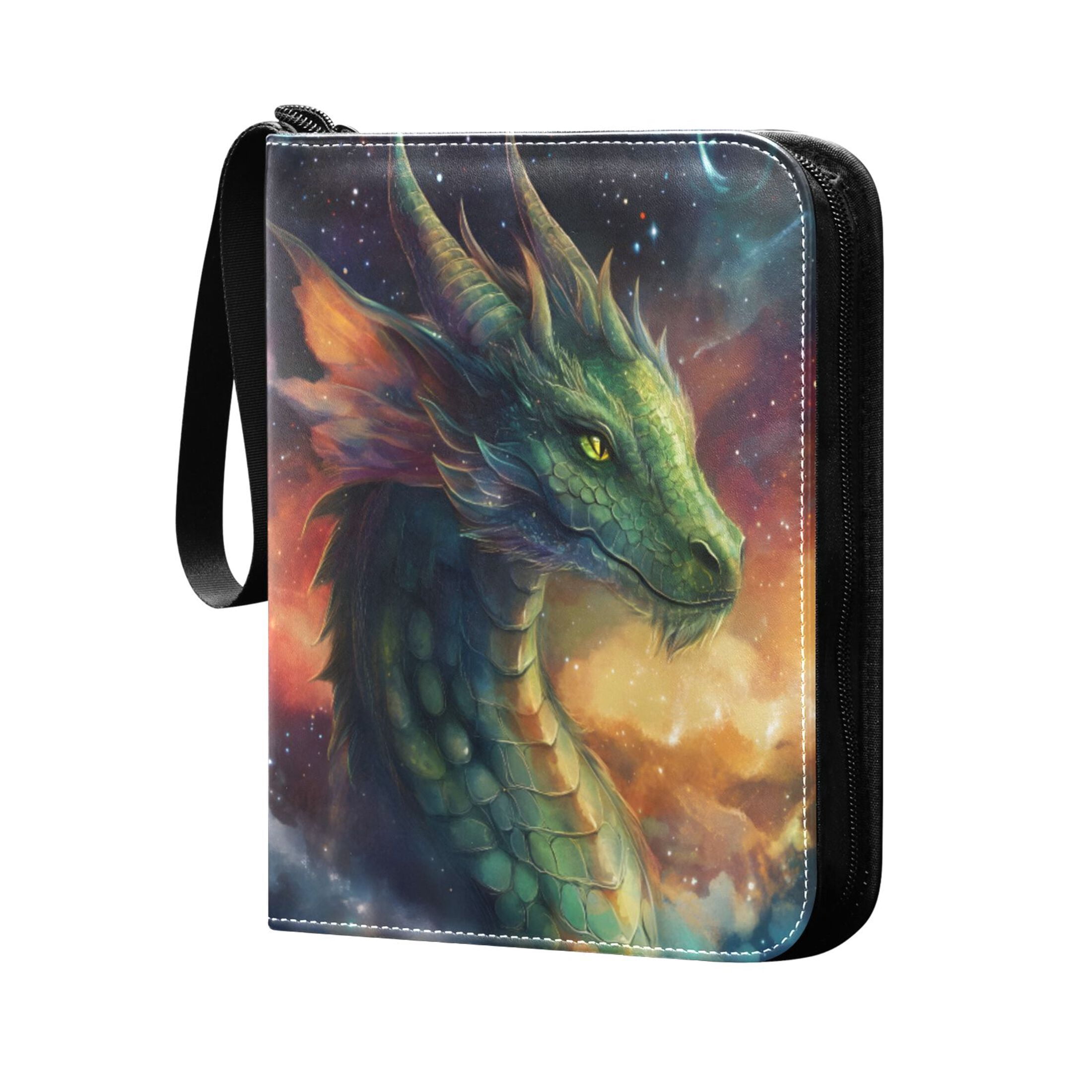 ALAZA Dragon at Starry Trading Card Binder 4 Pocket Cards Collection Album 400 Folder Holder