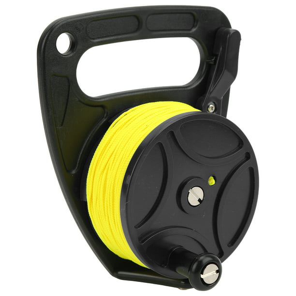 Octpeak Dive Reel,Diving Reels Spool Finger Reel Anchor Rope Spool Multi  Purpose with Yellow Wire for Cave Exile Diving,Anchor Rope Reel 