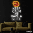 thumbnail image 2 of Craftnamesign Keep Calm And Have A Slice Neon Sign, Pizza Shop Decor, 2 of 4