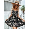 thumbnail image 2 of Women's Summer Dresses Boho Sleeveless Dress Halter Floral Short Party Casual Fit Elegant Vacation Sundress (Black,X-Large), 2 of 6