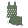 thumbnail image 5 of MKOSPLRT Girls Print Tankini Swimsuit Two Piece with Bra Pads Adjustable Straps Cute Love Heart Surf Style Swimwear 7-16 Years, 5 of 9