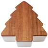 Better Homes & Gardens Figural Christmas Tree Stoneware Baking Dish with Acacia Wood Lid, 12" x 15"