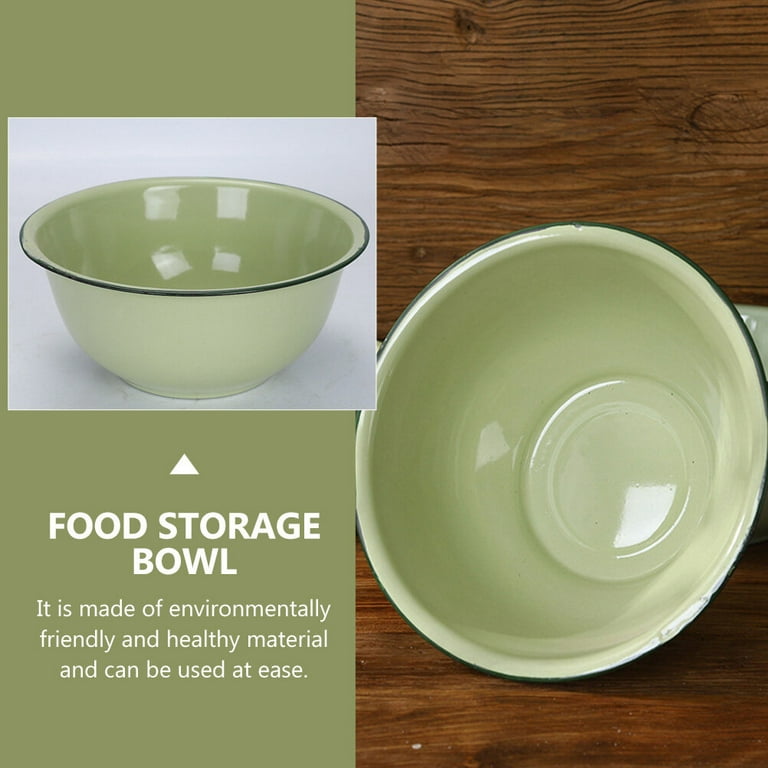 4Pcs Vintage Enamel Basin Old-fashioned Enamel Basin Enamel Bowl Enamel  Mixing Bowl Soup Bowl
