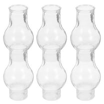 FELTECHELECTR Vintage Oil Lamp Glass Transparent for Lamp Shade 6Pcs 3.9X1.3X1.3In