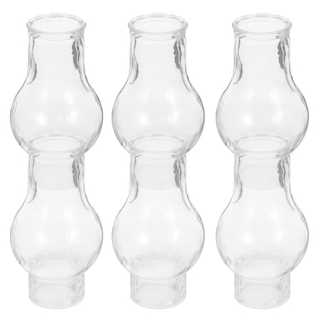 FELTECHELECTR Vintage Oil Lamp Glass Transparent for Lamp Shade 6Pcs 3.9X1.3X1.3In