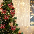 thumbnail image 4 of AUDeals ‌Golden Christmas Bows Decor Set Elegant Wreath & Garland Bowknots, Glittering Xmas Tree Ornaments for Fireplace Mantel, Staircase Decorations & Holiday Home Festive Accents, 4 of 9
