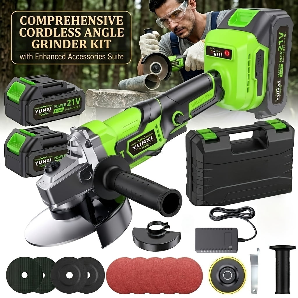 21V new rechargeable angle grinder, lightweight and multifunctional handheld angle grinder, ergonomically designed, suitable for polishing various materials,