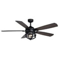 thumbnail image 4 of Barnes Matte Black Modern Farmhouse Indoor-Outdoor 54-in. Ceiling Fan with LED Light Kit, 4 of 9