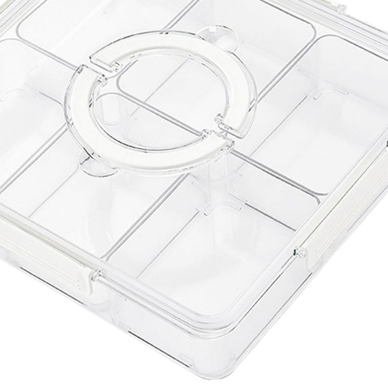 Divided Serving Platter Snack Container Leakproof Reusable with