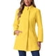 thumbnail image 1 of Abrigo de mujer INSPIRE CHIC de longitud media, con cuello alto, de un solo botón, abrigo de invierno, color amarillo, talla S, 1 of 6