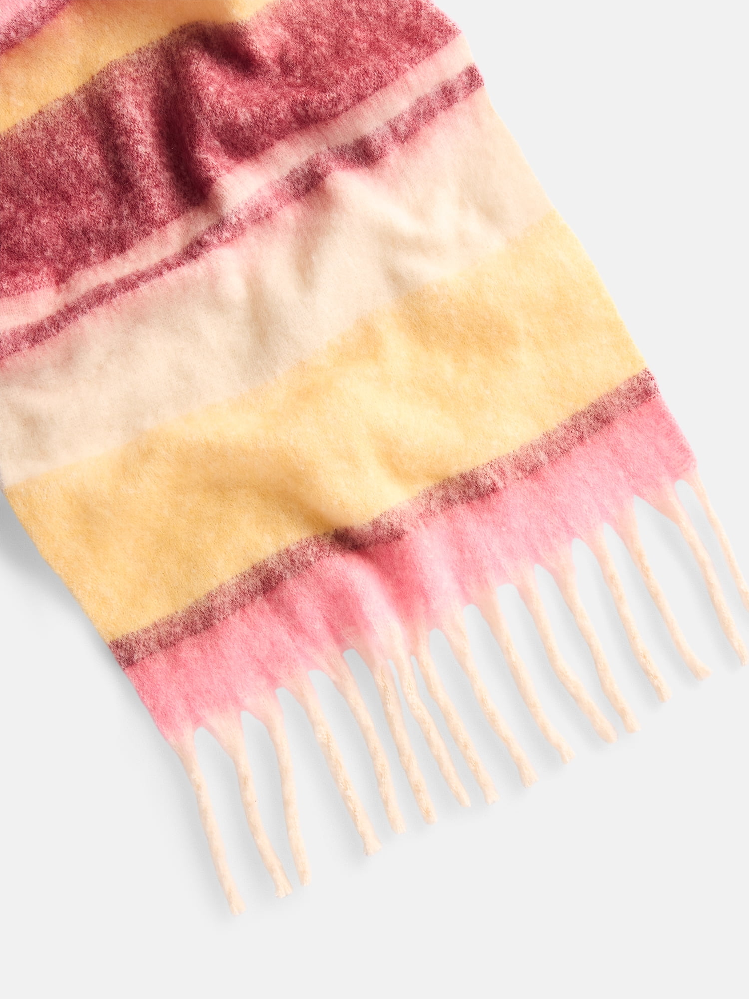 Scenario Women's Variegated Striped Scarf with Fringe Trim