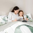 thumbnail image 4 of Manfei Watercolor Letter O Eucalyptus Flower Full Size Comforter Sets for Kids Boys and Girls, Botanical Print Bedding Sets, Gray Reversible 3pcs, 1 Comforter and 2 Pillowcases, 4 of 6