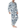 thumbnail image 2 of Salouo Retro Coconut Tree Print Button-Front Long Sleeve Pajama Set for Men, Soft 2Pjs Men's Long Sleeve Sleepwear-Medium, 2 of 7