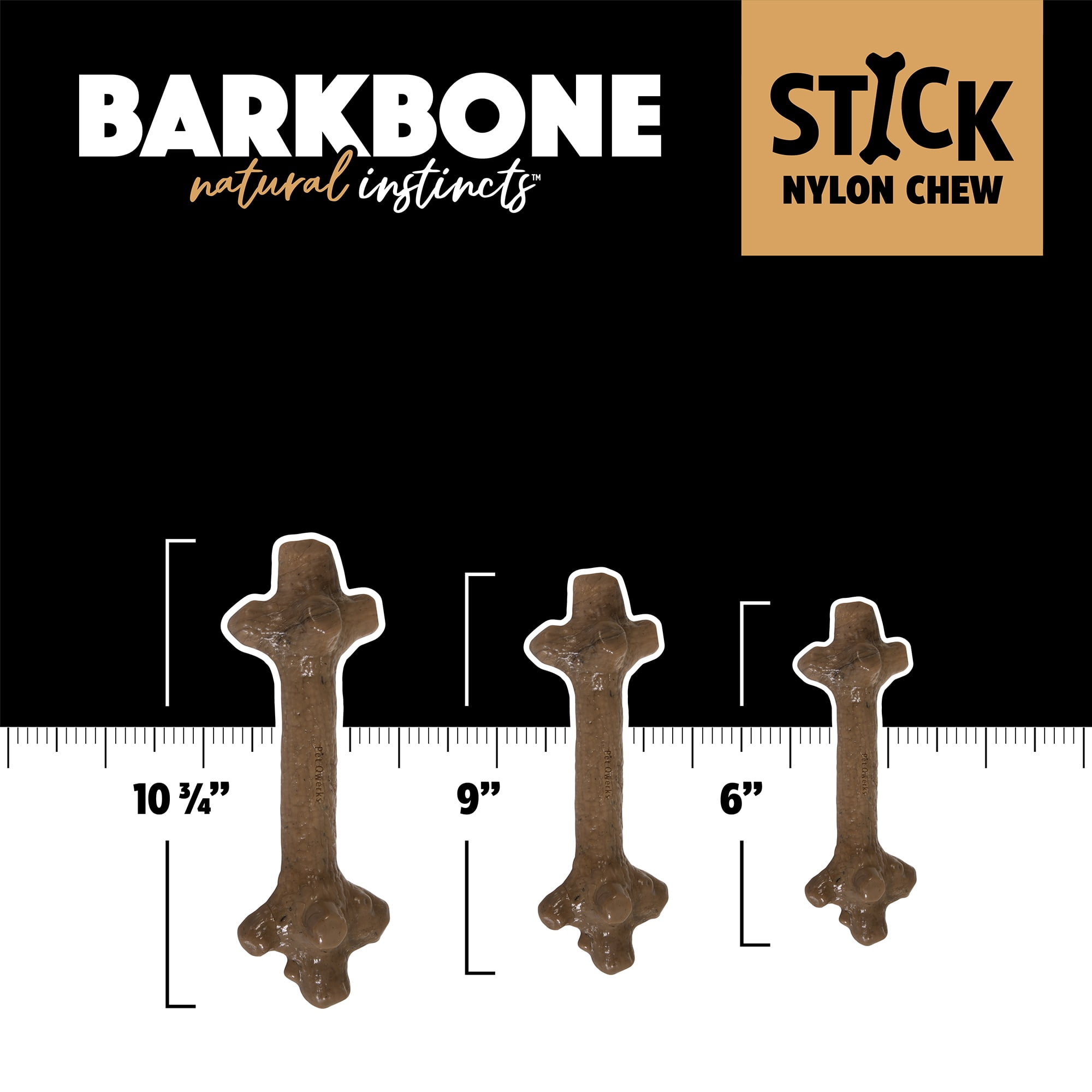 Pet Qwerks Bongo BarkBone – Nylon Hundeknochen Für Starke Kauer, Prime Rib Geschmack, Größe M