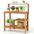 thumbnail image 5 of Topcobe Outdoor Garden Potting Wood Planting Workstation with Open Shelves, Raised Planter Box Outdoor, 5 of 11