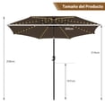 thumbnail image 3 of Sombrilla Exterior Costway Ø300 cm con Solar LED 112 Luces Parasol Inclinable Manivela 8 Costillas Protección UV, 3 of 9
