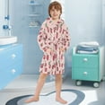 thumbnail image 5 of FORMRS Niños Bathrobe Unisex Hooded Robe Soft Plush Pajamas Sleepwear, Size 2-3T, Cherries Pattern, 5 of 7