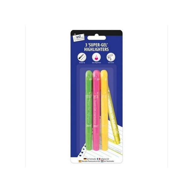 Just Stationery Enlumineur Gel Néon (Lot de 3)