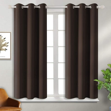 Blackout Curtains Grommet Thermal Insulated Room Darkening Bedroom And Living Curtain 2 Panels Of 38 X 45 Inch Brown Canada Blackout Curtains Grommet Thermal, Dark Brown Curtains For Living Room