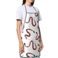 thumbnail image 4 of Pofeuu Red Snake Print Aprons with Pockets, Cute Aprons for Kitchen, Cooking, Server, Barber, Chef Apron, 4 of 7