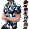thumbnail image 4 of Button Down Shirt Mens Up Party Short Sleeve Casual Hawaiian Soft Fashion Dress, 4 of 9
