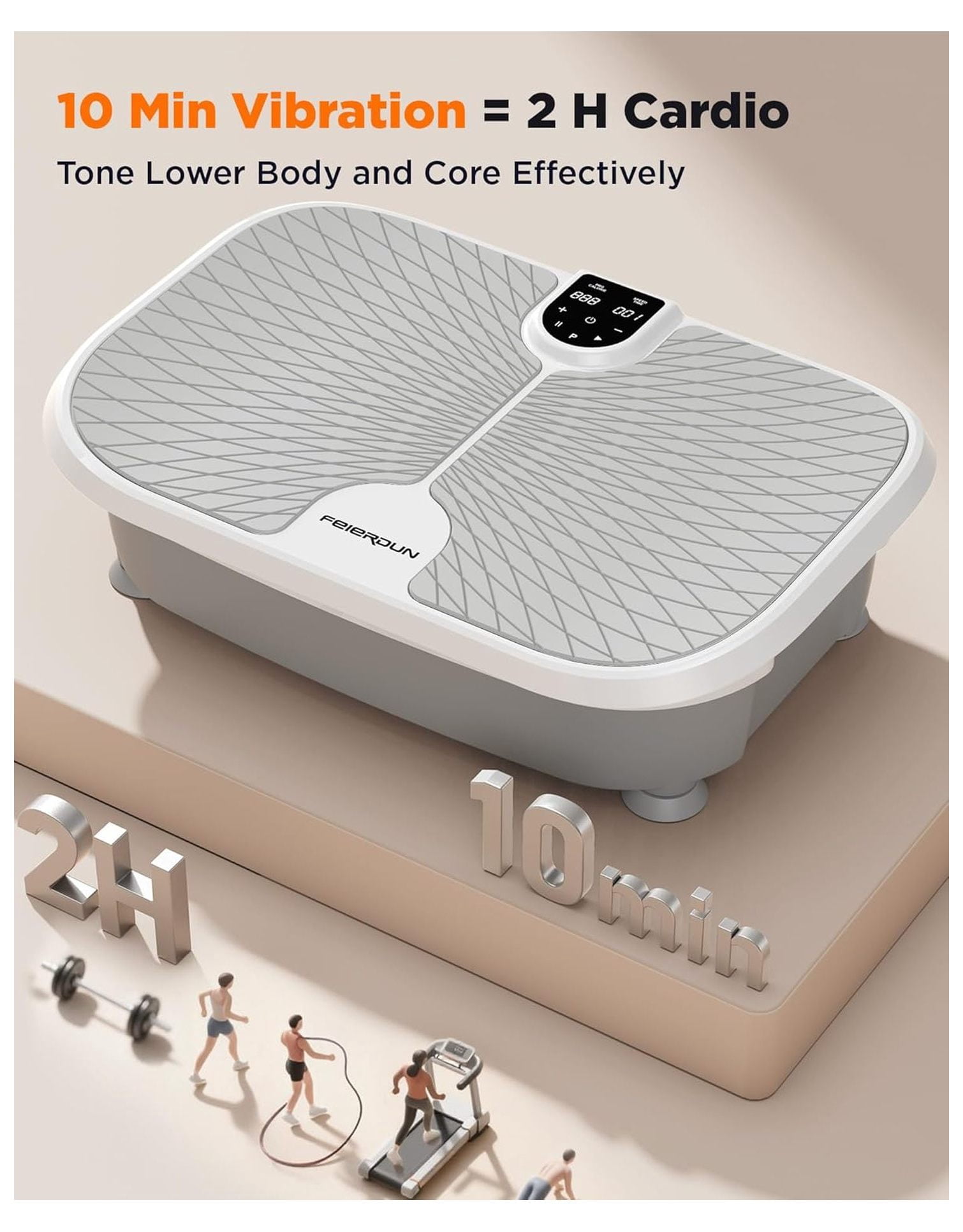 Vibration Plate Exercise Machine, 400 LBS Capacity Vibration Plate for Lymphatic Drainage, Max Space for Whole-Body Workout & Relaxation at Home