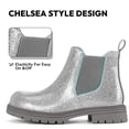 thumbnail image 6 of Bocca Girls Glitter Chelsea Boots Gray Ankle Booties With Zipper 1M, 6 of 6