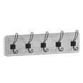 thumbnail image 2 of Merrick Lane 24 Inch Wall Mount Whitewashed Pine Wood Storage Rack with 5 Hooks, Entryway, Kitchen, Bathroom, 2 of 11