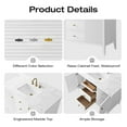 thumbnail image 3 of Vanity Art 48" Double Door Bathroom Vanity with Sink, Freestanding Storage Cabinet with Engineered Marble Top, Flip Down Tray, Drawer, and Shelf, 3 of 8