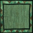 thumbnail image 1 of Ahgly Company Indoor Square Oriental Turquoise Blue Modern Area Rugs, 6' Square, 1 of 4