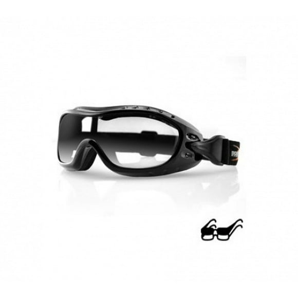 (clearlens) - Bobster Night Hawk OTG Black Frame Anti-Fog Goggles