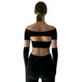 thumbnail image 4 of VISgogo Conjunto de ropa de verano para mujer Tops de tubo de color sólido de moda con tops cortos de manga corta y mangas de brazo VISgogo  moda, 4 of 9