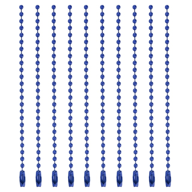 Cadena de cuentas de bola, collar de cuentas de 4 pulgadas, 2.4mm/0.1 pulgadas para hacer joyas, paquete de 10 (azul)