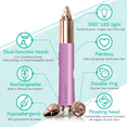 thumbnail image 2 of iMusthav 2-in-1 Eyebrow and Facial Hair Remover: Painless Electric Razor, USB Rechargeable, 18K Gold-Plated, 360° LED for Eyebrow and Face Hair., 2 of 7