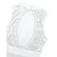 thumbnail image 7 of Alvivi Women Girls Lyrical High Low Dance Costume Shiny Sequins Ballet Dance Dress Leotard White Large, 7 of 7