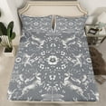 thumbnail image 2 of Homewish Animal Deer Rabbit Owl 4 Pieces Queen Sheet Sets for Teens Boys Girls,Chic Flower Ultra Soft Flat Sheet,Exotic Style Queen Fitted Sheet,Ultra Soft Home Decor, 2 of 7