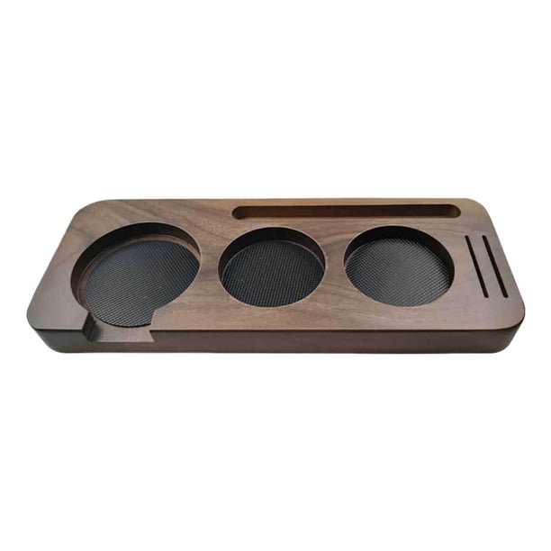 Portafiltros de café portátil de madera con 3 orificios antideslizantes para prensar expreso nogal de 51 mm